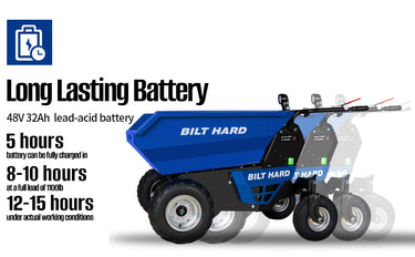 BILT HARD electric dumper cart with long-lasting battery