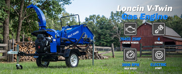 BILT HARD 25HP V-twin gas wood chipper