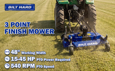 BILT HARD 3 point finish mower with 48 inch cutting width