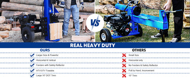 BILT HARD log splitter vs other log spiltter