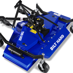 BILT HARD 60” 3 Point PTO Finish Mower – Category 1 Hitch, 15-45HP Tractor, Adjustable Cutting Height 0.4”-4”, 4-Wheel Design, Cast Iron Gearbox, Rear Discharge