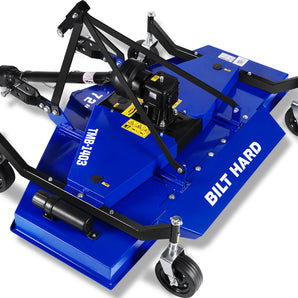 BILT HARD 72" 3-Point PTO Finish Mower – 15-45HP Tractors, Category 1 Hitch, Adjustable 0.4"-4" Cutting Height, 4-Wheel Floating Deck, Cast Iron Gearbox, Rear Discharge