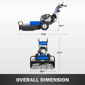26" Self-Propelled Brush Mower, 452cc 14HP Engine Electric Start Heavy Duty Walk Behind Cut Mower