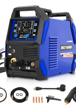 BILT HARD 250A MIG Welder, Gas MIG/Flux Core MIG/Lift TIG/Stick 4-in-1 Welding Machine, 110V/220V Multi-Process Welder w/LED Display, IGBT Inverter