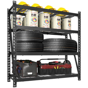 BILT HARD 72" W x 24" D Heavy Duty Garage Shelving, 72" H Storage Shelves, 5-Tier Industrial Metal Shelving Units with Adjustable Shelf, Steel Wire Utility Storage Shelves, 8000 LBS