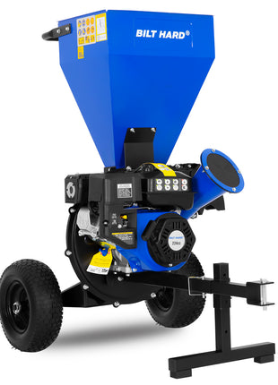 BILT HARD Wood Chipper - 7.5 HP 224cc Gas Powered Shredder Mulcher, 3 in 1 Multi-Function Heavy Duty, 3" Max Wood Diameter Capacity with Collection Bag