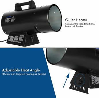 BILT HARD 125,000 BTU Forced Air Propane Heater, Adjustable Liquid Propane Torpedo Heater, CSA Listed 