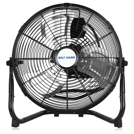 BILT HARD 12" 3-Speed High Velocity Heavy Duty Metal Floor Fan, 1650 CFM, 180-Degree Tilt, Powerful Airflow Fan 