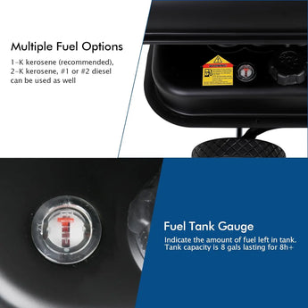 BILT HARD 135,000 BTU Forced Air Kerosene Heater, Portable Torpedo Space Heater with Movable Wheels, Thermostat Control, Overheat Protection, CSA Listed 