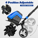 BILT HARD 18 Inch Electric Tiller Cultivator, Corded 15 Amp 6 Steel Tines Tillers for Gardening, Garden Rototiller for Soil Digging with Adjustable Wheels 