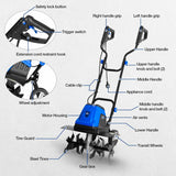 BILT HARD 18 Inch Electric Tiller Cultivator, Corded 15 Amp 6 Steel Tines Tillers for Gardening, Garden Rototiller for Soil Digging with Adjustable Wheels 