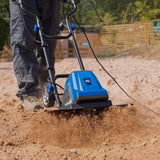 BILT HARD 18 Inch Electric Tiller Cultivator, Corded 15 Amp 6 Steel Tines Tillers for Gardening, Garden Rototiller for Soil Digging with Adjustable Wheels 