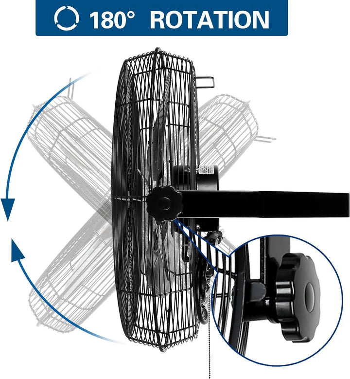 BILT HARD 18 in. 4300 CFM Outdoor Wall Mount Fan, 3-Speed Waterproof Wall Fan Industrial Grade High Velocity Outdoor Fans for Patio, Commercial, Garage, and Gazebo Use, UL Listed 