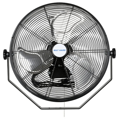 BILT HARD 18" Industrial Wall Mount Fan, 3-Speeds High Velocity Wall Fan with Sealed Motor, 4300 CFM Heavy Duty Metal Barn Fans 