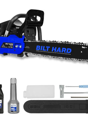 BILT HARD 20 Inch Gas Chainsaw, 53cc 2.7 HP Gas Power Chain Saw with Automatic Oiler, 2-Cycle Engine, Petrol Handheld Gasoline Chainsaws for Wood Cutting, EPA Certified 