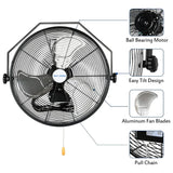 BILT HARD 20 inch Industrial Wall Mount Fan, 4600 CFM 3-Speed High Velocity Wall Fan with Sealed Motor, Heavy Duty Metal Barn Fans UL Listed 