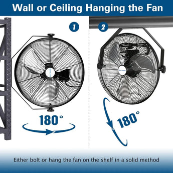 BILT HARD 20 inch Industrial Wall Mount Fan, 4600 CFM 3-Speed High Velocity Wall Fan with Sealed Motor, Heavy Duty Metal Barn Fans UL Listed 