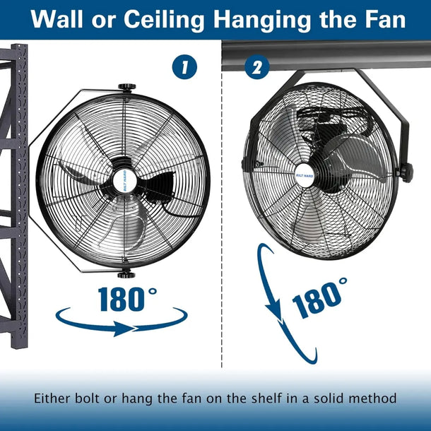 BILT HARD 20 in. Industrial Wall Mount Fan, 4600 CFM High Velocity