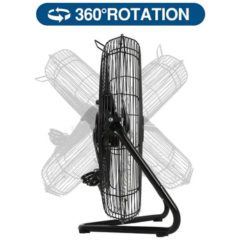 BILT HARD 20" High Velocity Floor Fan, 4600 CFM 3-Speed Industrial Shop Fan with Wall-Mounting System, Heavy Duty Metal Fan for Garage Workshop and Warehouse 