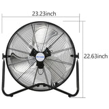BILT HARD 20" High Velocity Floor Fan, 4600 CFM 3-Speed Industrial Shop Fan with Wall-Mounting System, Heavy Duty Metal Fan for Garage Workshop and Warehouse 
