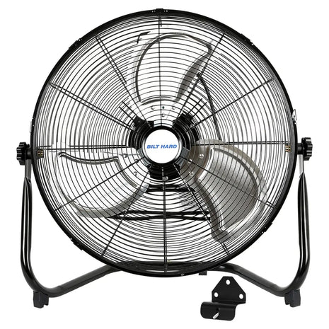 BILT HARD 20" High Velocity Floor Fan, 4650 CFM 3-Speed Heavy Duty Metal Fan with Wall-Mounting System, Industrial Shop Fan 