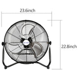 BILT HARD 20" High Velocity Floor Fan, 4650 CFM 3-Speed Heavy Duty Metal Fan with Wall-Mounting System, Industrial Shop Fan 
