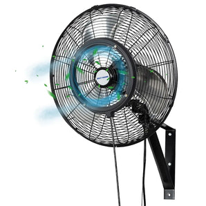 BILT HARD 20" Oscillating High-Velocity Outdoor Wall Misting Fan, 3-Speed Patio Fans for Outside, 80° Oscillation, Waterproof, Industrial Wall Mount Fan for Outdoor, UL Listed 