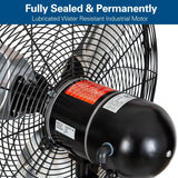 BILT HARD 20" Oscillating High-Velocity Outdoor Wall Misting Fan, 3-Speed Patio Fans for Outside, 80° Oscillation, Waterproof, Industrial Wall Mount Fan for Outdoor, UL Listed 