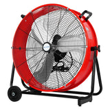 BILT HARD 24" 8100 CFM High Velocity Industrial Drum Fan, 3-Speed Heavy Duty Metal Red Shop Fan for Warehouse, Workshops, Garage, Factory and Basement, UL Listed 