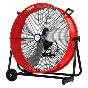 BILT HARD 24" 8100 CFM High Velocity Industrial Drum Fan, 3-Speed Heavy Duty Metal Red Shop Fan for Warehouse, Workshops, Garage, Factory and Basement, UL Listed 
