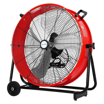 BILT HARD 24" 8100 CFM High Velocity Industrial Drum Fan, 3-Speed Heavy Duty Metal Red Shop Fan for Warehouse, Workshops, Garage, Factory and Basement, UL Listed 