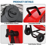 BILT HARD 24" 8100 CFM High Velocity Industrial Drum Fan, 3-Speed Heavy Duty Metal Red Shop Fan for Warehouse, Workshops, Garage, Factory and Basement, UL Listed 