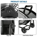 BILT HARD 24" 8100 CFM High Velocity Industrial Drum Fan, 3-Speed Heavy Duty Metal Shop Fan, UL Listed 