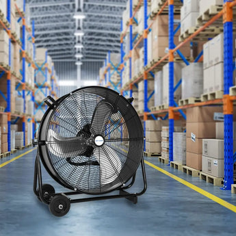 BILT HARD 24" 8100 CFM High Velocity Industrial Drum Fan, 3-Speed Heavy Duty Metal Shop Fan, UL Listed 