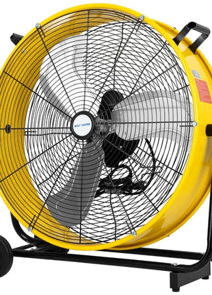 BILT HARD 24" 8100 CFM High Velocity Industrial Drum Fan, 3-Speed Heavy Duty Metal Yellow Shop Fan for Garage, Warehouse, Workshops, Factory and Basement, UL Listed 