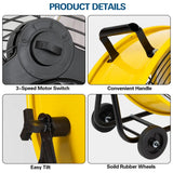 BILT HARD 24" 8100 CFM High Velocity Industrial Drum Fan, 3-Speed Heavy Duty Metal Yellow Shop Fan for Garage, Warehouse, Workshops, Factory and Basement, UL Listed 