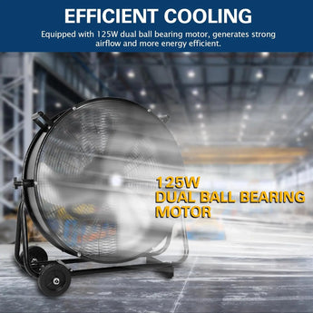 BILT HARD 24" Ultra Quiet Variable Speed High Velocity Drum Fan, DC Motor, 7800 CFM Industrial Heavy Duty Shop Fan for Warehouse, Workshops, Garage and Factory, UL Listed 