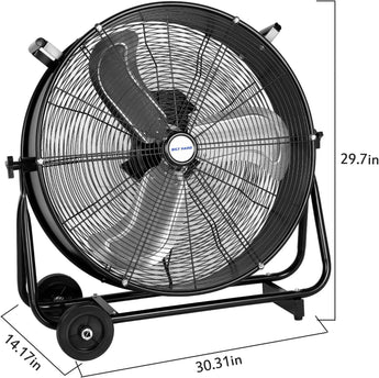 BILT HARD 24" Ultra Quiet Variable Speed High Velocity Drum Fan, DC Motor, 7800 CFM Industrial Heavy Duty Shop Fan for Warehouse, Workshops, Garage and Factory, UL Listed 