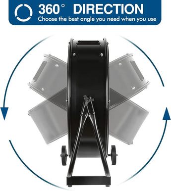 BILT HARD 24" Ultra Quiet Variable Speed High Velocity Drum Fan, DC Motor, 7800 CFM Industrial Heavy Duty Shop Fan for Warehouse, Workshops, Garage and Factory, UL Listed 