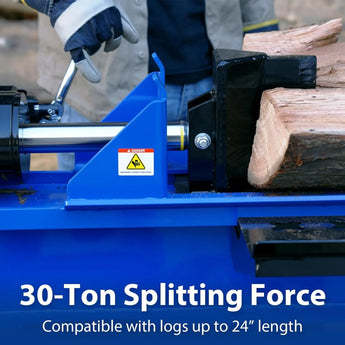BILT HARD 30-Ton Full Beam Gas Log Splitter: 7.5hp 223cc OHV Engine, 22.6" Stroke 
