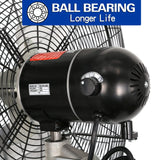 BILT HARD 30" High-Velocity Industrial Pedestal Fan - 3-Speed, Adjustable Height, Aluminum Blades 