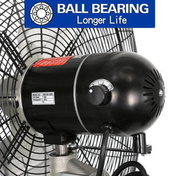 BILT HARD 30" High-Velocity Industrial Pedestal Fan - 3-Speed, Adjustable Height, Aluminum Blades 