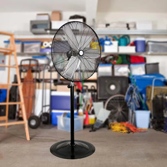 BILT HARD 30" High-Velocity Industrial Pedestal Fan - 3-Speed, Adjustable Height, Aluminum Blades 