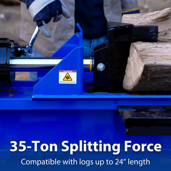 BILT HARD 35-Ton Full Beam Gas Log Splitter: 10hp 301cc OHV Engine, 23" Stroke 
