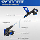 BILT HARD 40V 17" Brushless Cordless Lawn Mower, 2-in-1 12" String Trimmer & Edger and Leaf Blower Combo Set, Electric Battery Lawn Mower Set with 3 x 4.0Ah Batteries and Dual Charger 