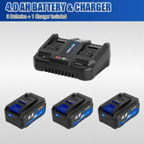 BILT HARD 40V 17" Brushless Cordless Lawn Mower, 2-in-1 12" String Trimmer & Edger and Leaf Blower Combo Set, Electric Battery Lawn Mower Set with 3 x 4.0Ah Batteries and Dual Charger 