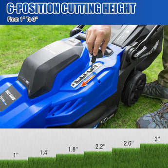 BILT HARD 40V (2x20V) 17" Brushless Cordless Lawn Mower, 2-in-1 Battery Lawn Mower, Push Electric Lawnmower with 6-Position Height Adjustment, 2 x 4.0Ah Batteries & Dual Charger Included 