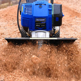 BILT HARD 46cc 4-Cycle 1.9HP Gas Tiller Cultivator – 16" Heavy-Duty Steel Tines, Adjustable Wheels & Cushioned Handles for Powerful Plowing, Tilling & Weeding in Gardens & Farms 