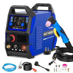BILT HARD 50A Plasma Cutter, 110V/220V Dual Voltage Pilot Arc Plasma Cutter Machine, 5/8 inch Maximum Cut, IGBT Plasma Cutting Machine with Display Screen 