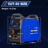 BILT HARD 50A Plasma Cutter, 110V/220V Dual Voltage Pilot Arc Plasma Cutter Machine, 5/8 inch Maximum Cut, IGBT Plasma Cutting Machine with Display Screen 